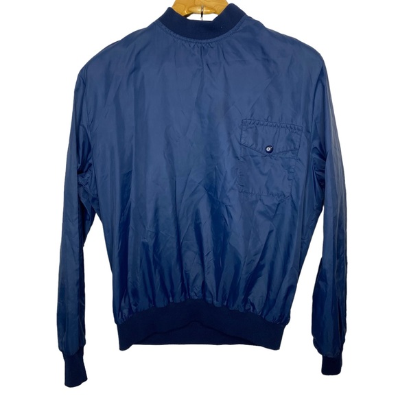 Vintage Pullover Wind Jacket M Navy Blue Talon Zipper Unbranded 80s Crew Neck - Picture 1 of 10